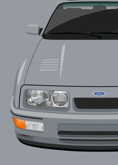 1986 Ford Sierra RS Cosworth - Moonstone Blue - poster print